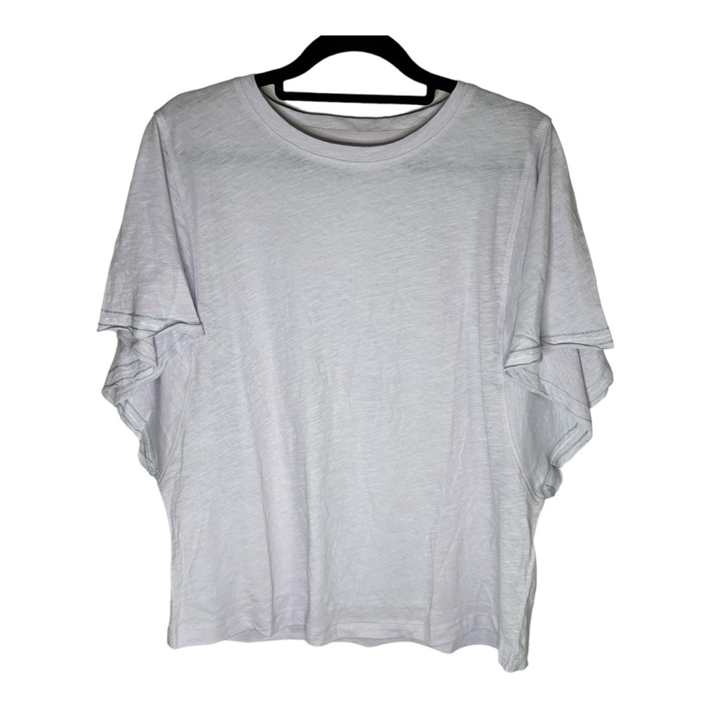 Grey State Women's Top Size Large (NWT) 100% Cotton Light Gray/Purple